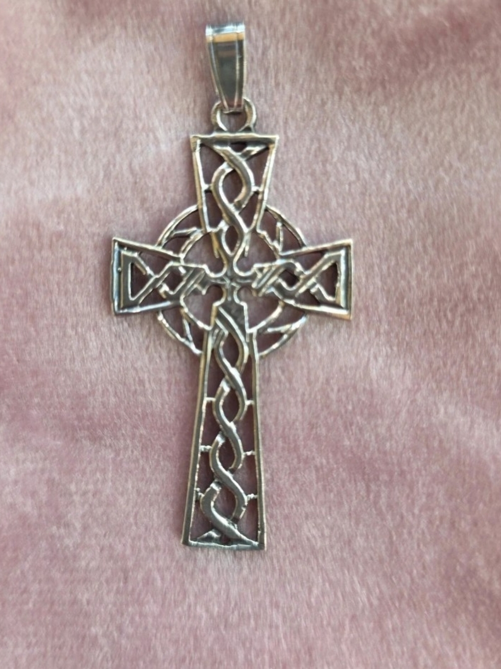 Celtic Knot Cross Pendant Necklace - 925 Silver Made In Ireland ISU 3.53 Grams